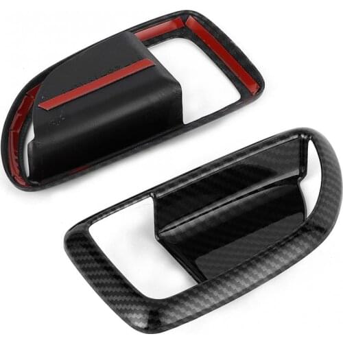 2pcs Inner Door Handle Trim Carbon Fiber Style ABS Fits for Hyundai Grand Starex H1 2019 Car Decoration Car Accessories