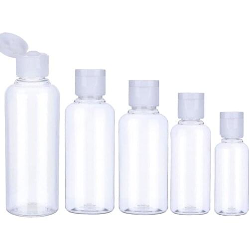 30Pcs 10/30/50/60/100ml Plastic Empty Bottle Travel Lotion Liquid Bottles Dispenser Sample Flip Cap