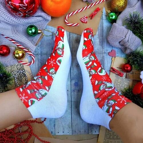 Christmas 1pair Santa Socks 2020 Christmas Decoration For Home Merry Christmas Ornament Happy New Year 2021 Xmas Gift Noel Natal