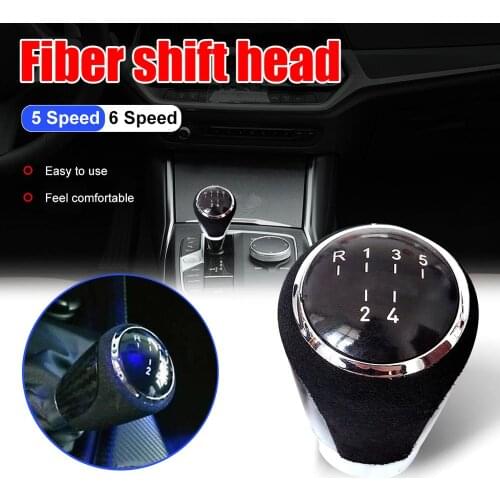 Black Gear Shift Knob PU Leather + PVC 5/6 Speed Gear Shift Knob Auto Replacement Parts Fit for BMW E81 87 E46 E90 E91 E92 CSV