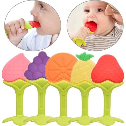 Fruit Silicone Teether Baby Teething Toys BPA Free Silicone Chew Dental Care Nursing Teether Gift For Infant