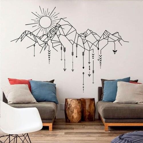 Modern Geometric Line Wall Stickers Bedroom Living Room Sofa TV Creative Home Decor Self Adhesive Mural Vinyl Wall Decals