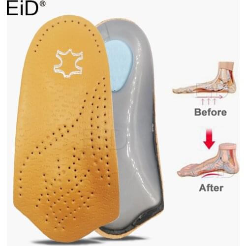 EiD Leather High Arch Support orthopedic Pad for Correction OX Leg Health Orthotic insole for Flat foot Shoe Insoles foot care
