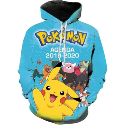 Pokemon Pikachu Hoodies Game 3D Printed Sweatshirt Long Sleeve Clothes for Teens Boys Girls 3-14Years Child Pullover Hoody P03