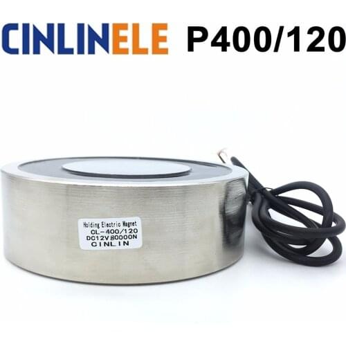 D400mm*H120mm 8000KG/80000N Holding Electric Magnet Lifting Solenoid Sucker Electromagnet DC 6V 12V 24V Non-standard custom