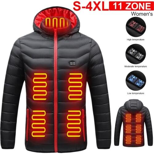 2020 New 11 Zones Heated Jacket Vest Men USB Infrared Electric Heating Vest Outdoor Camping Hiking Skting Cycling Warm Jacket