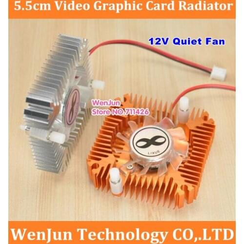 1pcs Hole distanc DC 12V 5.5CM 55MM 2pin 2wire Graphic Card radiator Cooler Fan Video card fan 12V super quiet fan 2.0mm /2.54mm