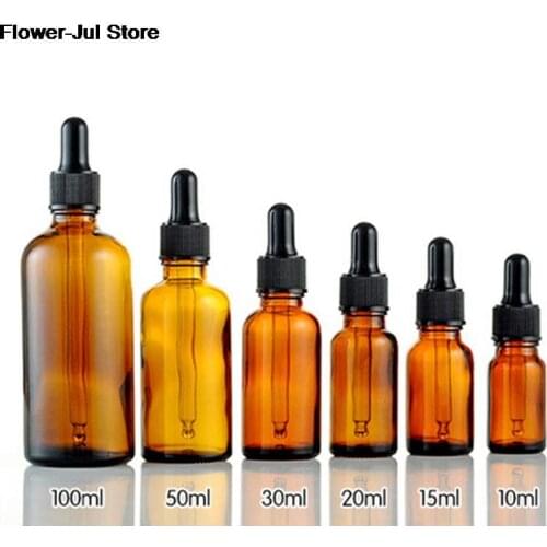 10/15/30/50/100ml Amber Glass Liquid Reagent Pipette Bottle Eye Dropper For Storing Chemistry Laboratory Chemicals Perfumes