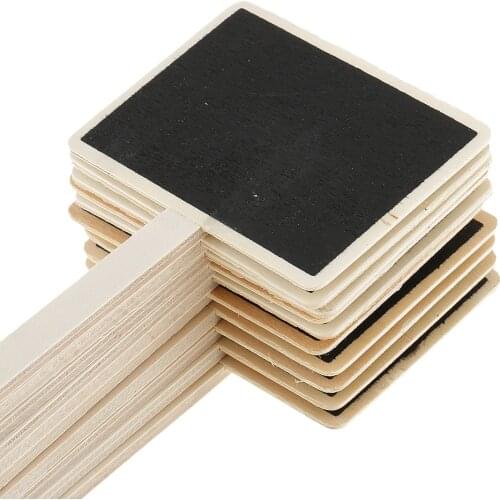 10 Pcs Mini Wooden Note Blackboard Memo Sign Message Chalkboard Plants Lable