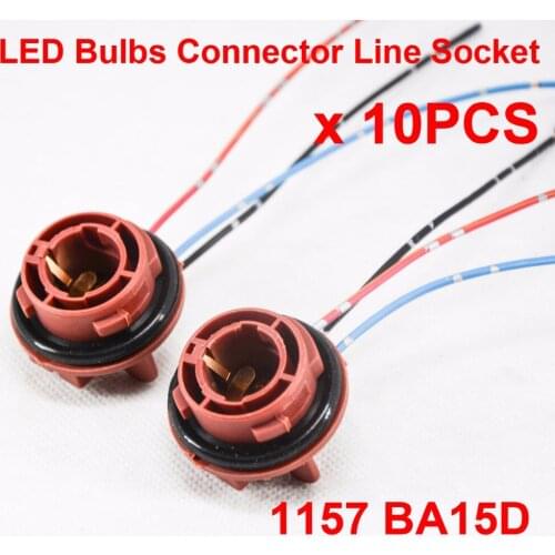 10PCS 1157 BA15D LED Bulbs Holder Socket Wire Connector Extension Turn Stop Harness Line 1156 3156 3157 7440 7443 BA15D T20 P21W