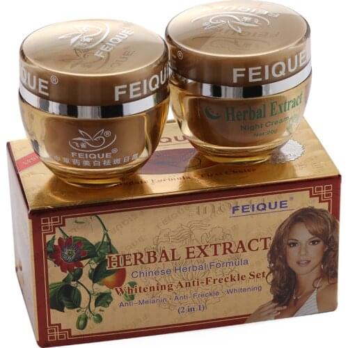 2Pcs Face Whitening Freckle Dark Spot Corrector Removal Fade Blemish Melasma Remover Treatment Day&Night Facial Skin Care