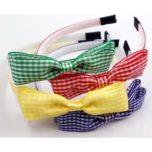 4.5" Gingham headband bow ,Shcool headband accessories 30pcs