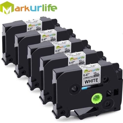 5 PCS/Lot TZe-231 Laminated Label Tape Compatible for Brother P-Touch Printer Black on White (12mm*8m) for Hot Sales