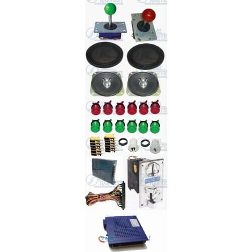 Arcade parts Bundle kits With 750 in 1 PCB Pushbutton Power supply Coin acceptor Joystick to Build Up Arcade Machine By Yourself