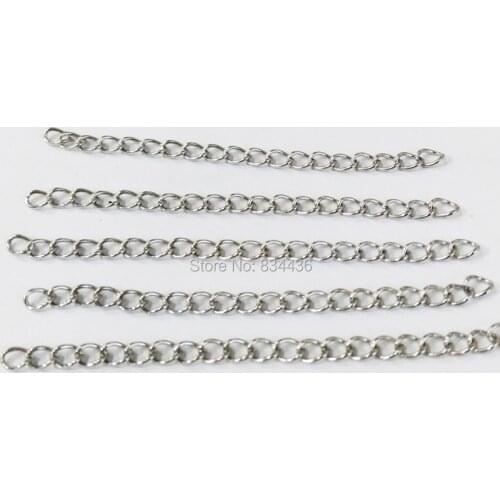 Free Shipping 2mmx5cm stainless steel extender chain necklace bracelet Jewelry DIY extended Findings Accessory wholesale 100pcs