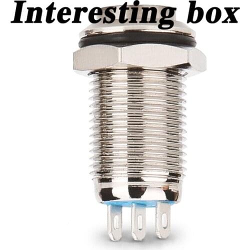 Free shipping 10mm small mini metal electronic switch with lock self-reset car modified power start DIY handmade accessories