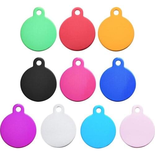 Free shipping pet tag mix colors round shape dog name tag aluminium alloy pet id tag pet collar accessories fashion pet products