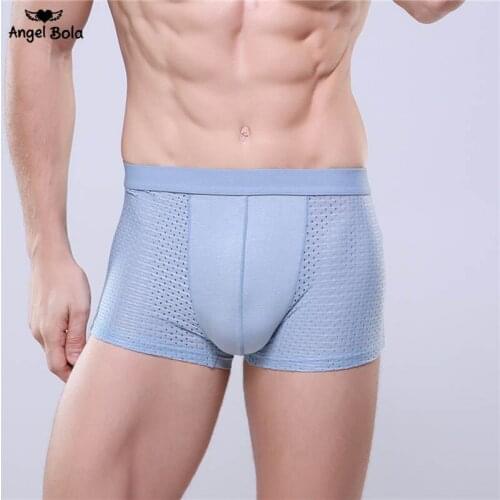 Sexy Men Underwear Boxers Mens Boxers Underwear Cueca Male Panties Mesh Breathable Soft Underpants Lingeries Slip Hombre