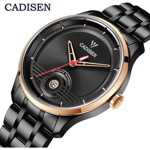 CADISEN Top Brand Men Mechanical Watch Automatic Japan NH35 Movement Fashion Luxury Stainless Steel Male Clock Relogio Masculino