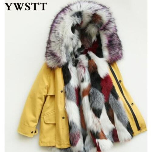 Childrens Winter Fur Coat Girls Warm Jacket Boys Faux Fur Overcoat Kids Faux Fox Fur Hooded Coat Jacket