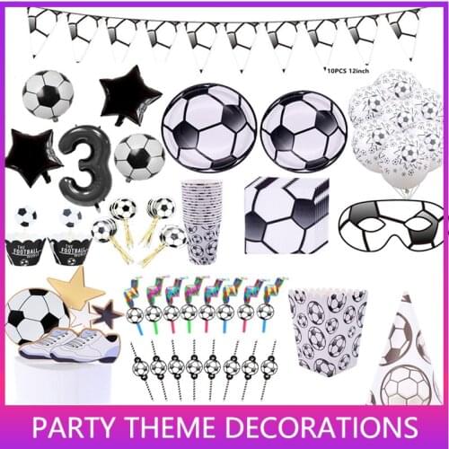 Soccer Sport Theme Football Birthday Party Decorations Balloon Plates Nappkin Cup Banner Kids Boys Baby Event Supplies
