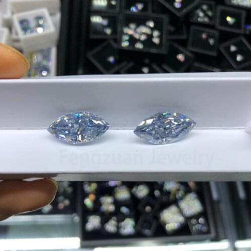 Hot selling Clarity Fancy Marquise princess pear DVVS loose moissanite 1ct-4ct dark sapphire blue moissanite factory price