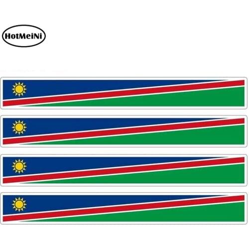 HotMeiNi 13cm x 1.7cm 4pcs Car Stripe Motorcycle Racing Flag Sticker Car Window Decal Bike Moto Tuning Namibia Car Stickers