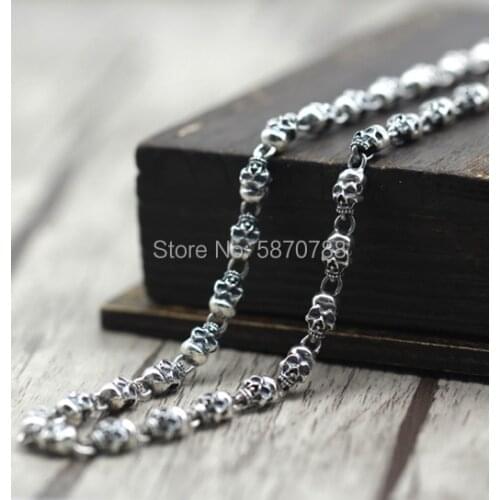 Custom Skull Design Wholesale Price 925 Sterling Silver Necklace
