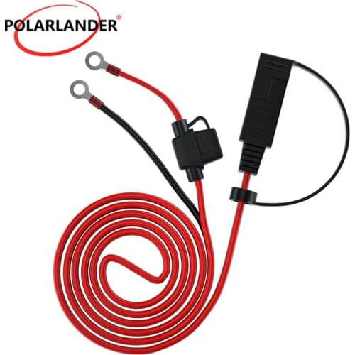 1.4M OT Terminal Cable+10A Fuse With SAE Socket With Waterproof & Dustproof Cover Red Black For Vehicles Mobile Phones IPad GPS