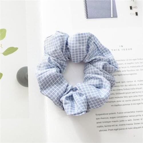 Korean Sweet Net Plaid Elastic Hair Bands Scrunchies Hair Rope Ties For Girls Women Ponytail Holder Hair Rings Hair Accessories