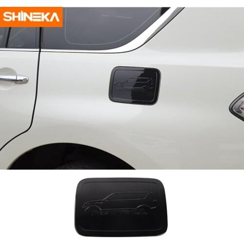 SHINEKA Auto ABS Fuel Tank Cover Gas Oil Tank Cap Sticker Fit For Nissan Patrol Y62 2017+ Interior Accessories Free Shipping