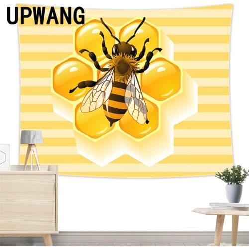 Honey Bee Tapestry Wall Hanging Sandy Beach Picnic Rug Camping Tent Sleeping Pad Home Decor Bedspread Sheet Wall Cloth