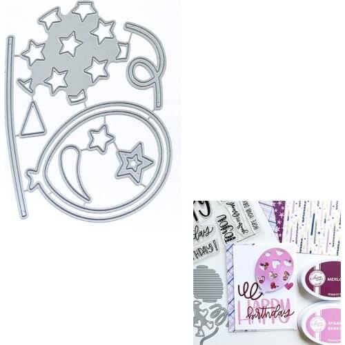 Balloon stars Metal Cutting Dies Scrapbook Diary Decoration Stencil Embossing Template DIY Greeting Card Handmade 2021 NEW