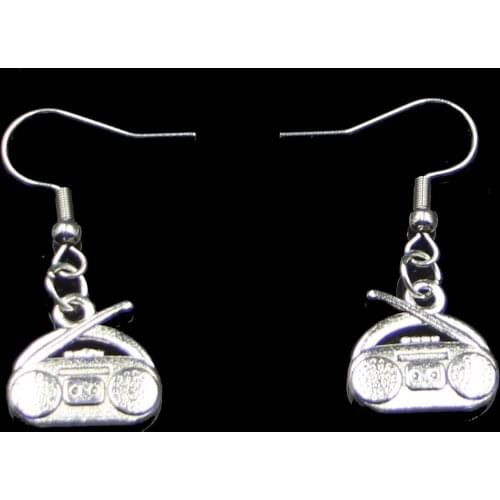 Fashion Handmade Simple Design 14*15mm Radio Retro Boombox Drop Earrings For Women Gift Fashion Jewelry Cute Small Object