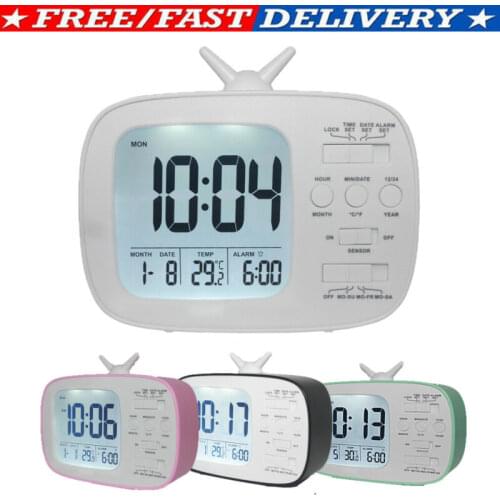 LED Desktop Digital Clocks Large Display With Calendar For Home Office Travel Table Clock Snooze Electronic Kids Clock