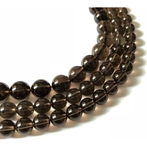 Natural AA quality Smoky Quartrz Beads, Crystal Beads, Round Semi Precious Gem stone Beads, 4 6 8 10 12 mm 1string 15.5"