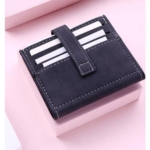 2021 New Credit Card Holder Short Wallet Men Women Business Leather Bank Cardholder Case Small Purse