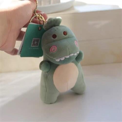 New 13cm high quality plush dino keyring stuffed fashion mobile phone accessory bag keychain pendant soft doll gift girlfriends