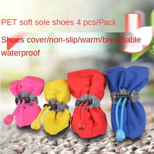 Dog Shoes Waterproof Cat Shoes Outdoor Teddy Chihuahua Small and Medium-sized Dogs Anti-scratch Pet Non-slip Soft Shoes Boots