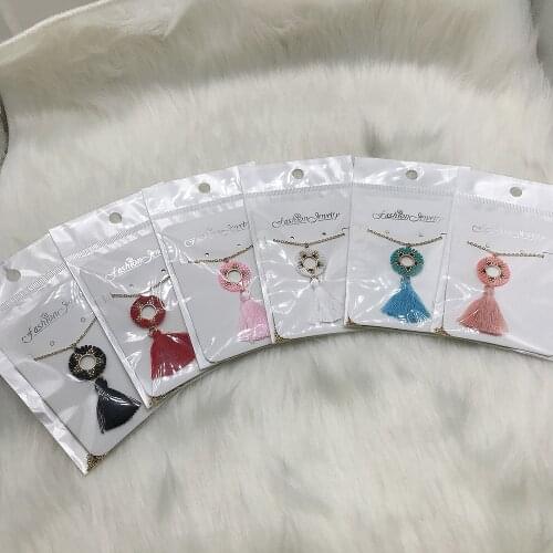 BLUESTAR Fashion Ellipse Hollow Out MIYUKI Bead Necklace Handmade Stainless Steel Tassel Bead Necklace