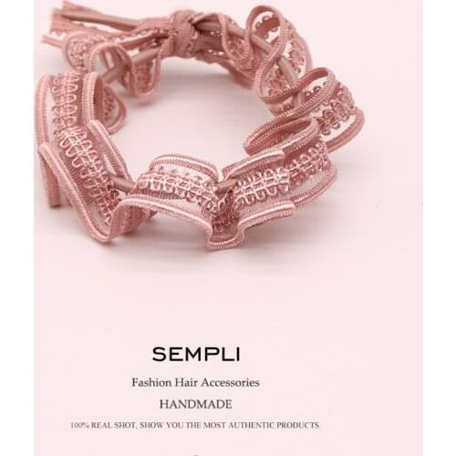 Korean Simple High Elastic Hair Rope For Ladies Wind Lace Knotted Hand-made Hair Ring Tie Hair Band Hair Accessories Scrunchie