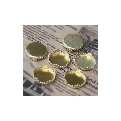 50pcs/lot 25mm gold color Blank Pendant with crownTrays Bases Cameo Cabochon Setting for Glass globe diy jewelry finding