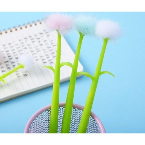 48pcs/set Creative Silicone Dandelion Neutral Pen Simulation Flower Gel Pen Lovely Signing Pen Wholesale