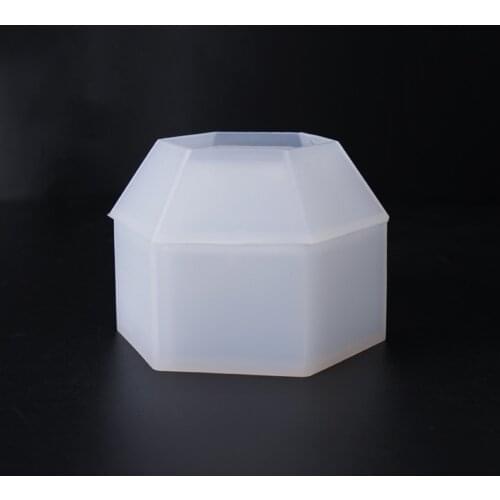 Hexagonal Storage Jewelry Box Diy Crystal Epoxy Resin Mold Silicone Storage Box Mold Jewelry Making Tools