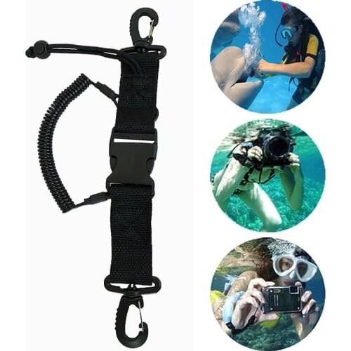 Outdoor Diving Camera Anti-lost Spiral Spring Coil Lanyard with Clips and Quick Release Buckle