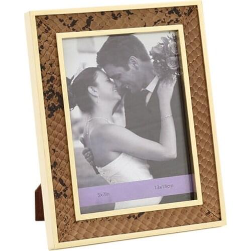 High Grade EU Style Metal With Geniune Leather Picture Framing for Gifts,Home & Office Decors MPF063