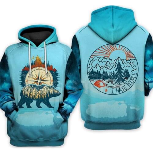 Tessffel Animal Bear Hunting I hate people Love Camping Funny NewFashion 3DPrint Zipper/Hoodies/Sweatshirts/Jacket/Men/Women S19