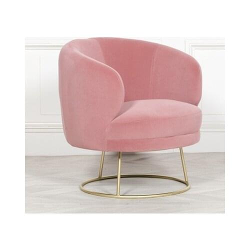 ChinaFurniture processing and production factory modern light luxury velvet single sofa with stainless steel foot