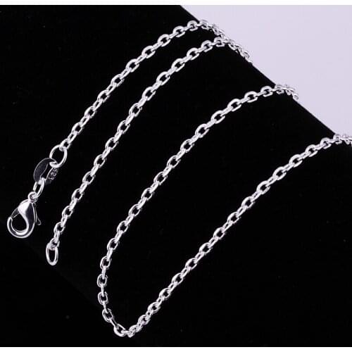 Classic 925 sterling silver chain 2 mm wide square fashion lady Rolo silver jewelry necklace DIY jewelry fast delivery