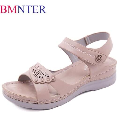 BMNTER Woman Sandals Latex insole Platform Ladies Wedge Womens Shoes Woman Casual Female Summer 2021 New femmes sandales q111